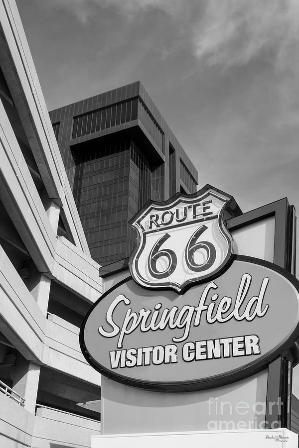 Welcome To Springfield Grayscale Photograph by Jennifer White