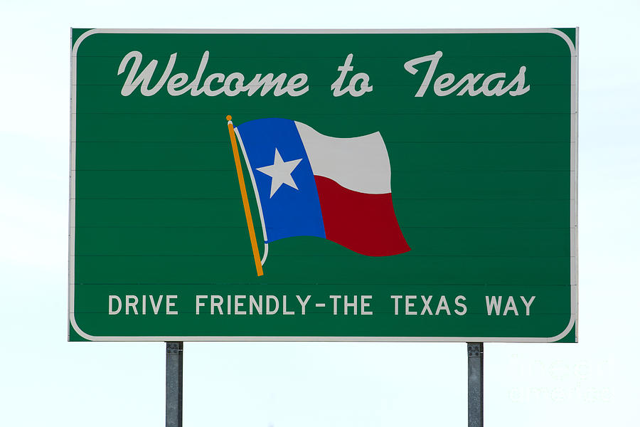 Welcome to Texas sign Photograph by Anthony Totah