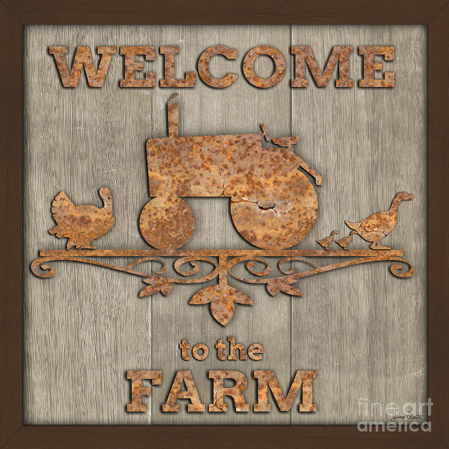 Welcome to the Farm-JP3469 Painting by Jean Plout