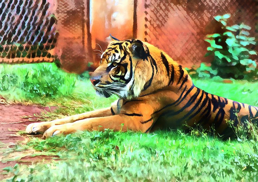Tiger Digital Art - Welcome to the Jungle by Melinda Dominico