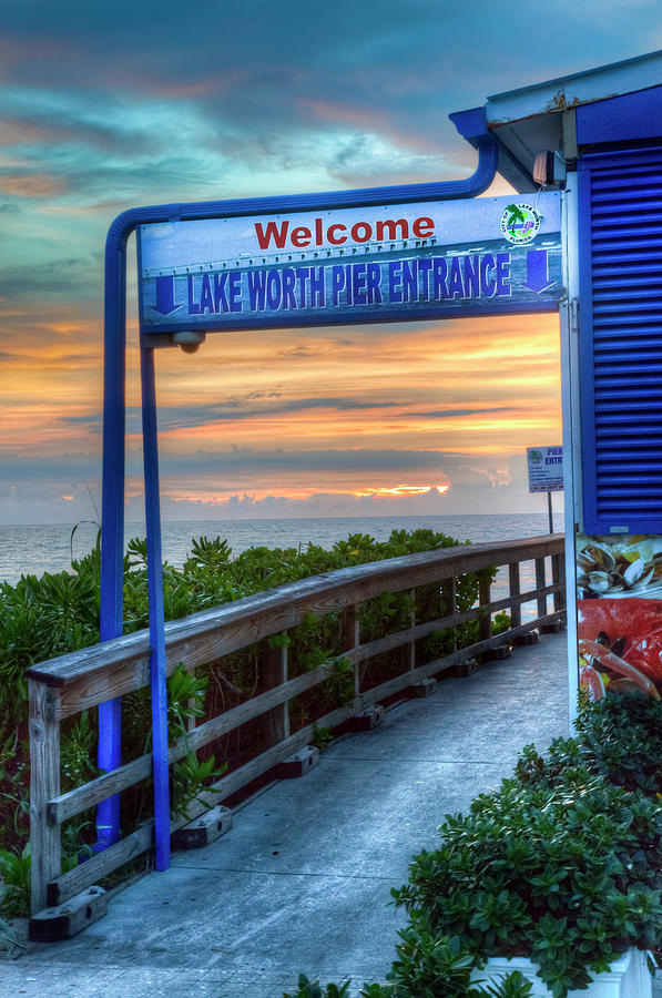 Welcome to the Lake Worth Pier Photograph by Debra and Dave Vanderlaan