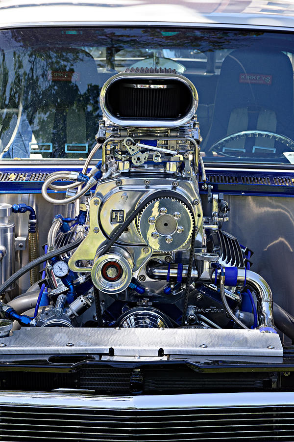 Well Blow Me Down -- Blower on a 1961 Buick at the Golden State Classic Car Show, Paso Robles CA Photograph by Darin Volpe