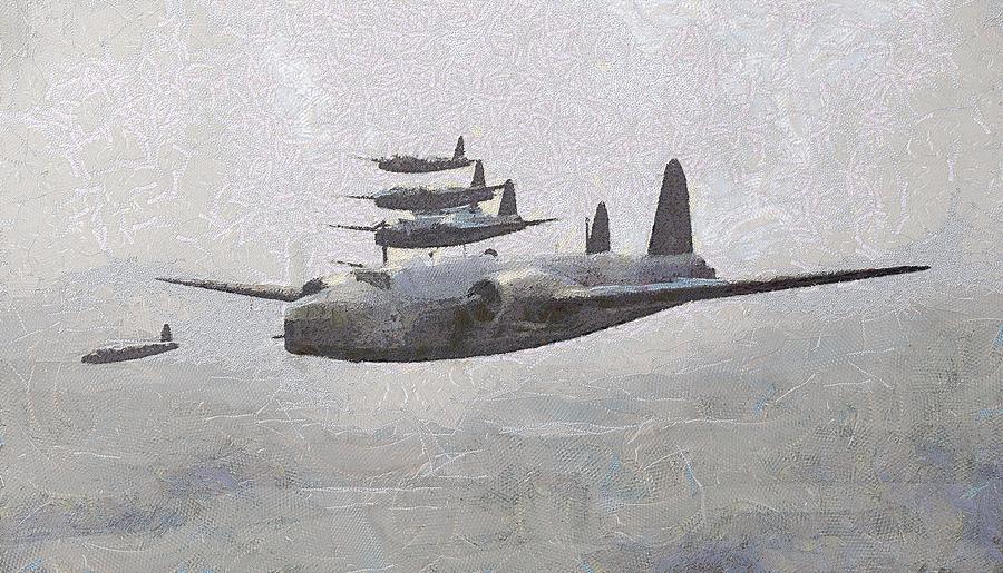 Wellington Painting - Wellington Bombers WWII by Esoterica Art Agency