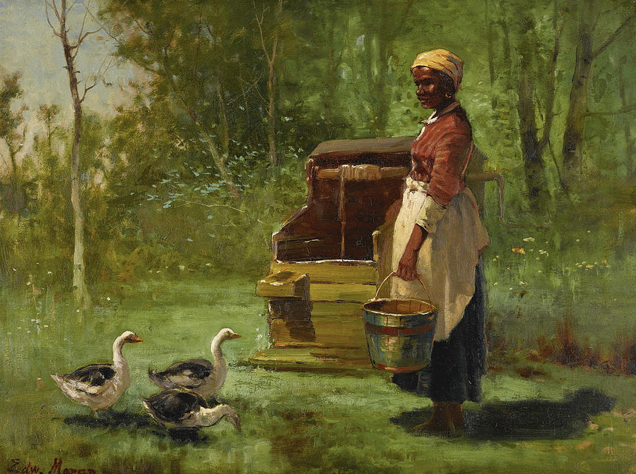 Wells and Ducks Painting by Edward Moran