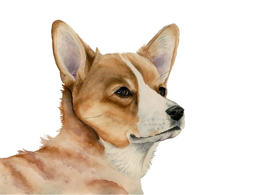 Welsh Corgi Dog Painting Painting by Chiho Watanabe