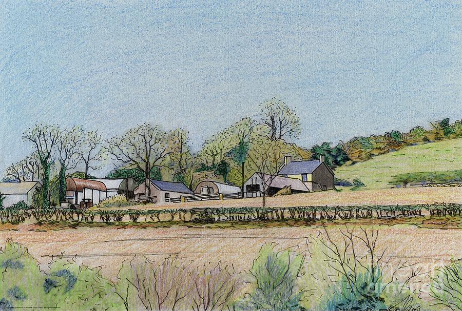 Welsh Hill Farm Painting Mixed Media by Edward McNaught-Davis