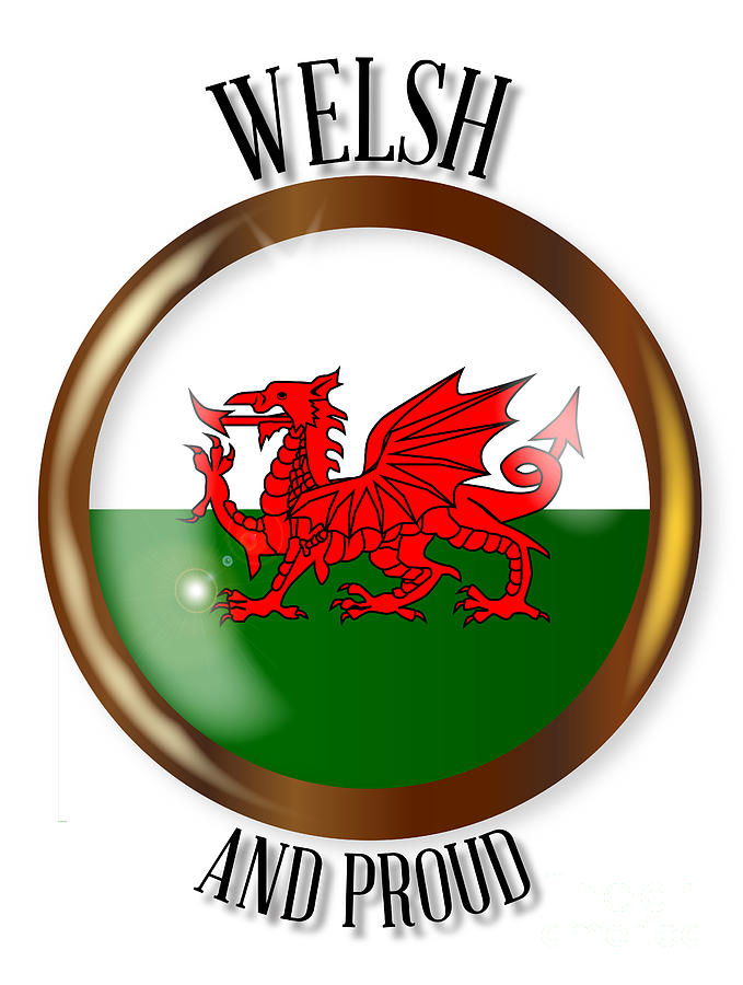 Welsh Proud Flag Button Digital Art by Bigalbaloo Stock - Fine Art America