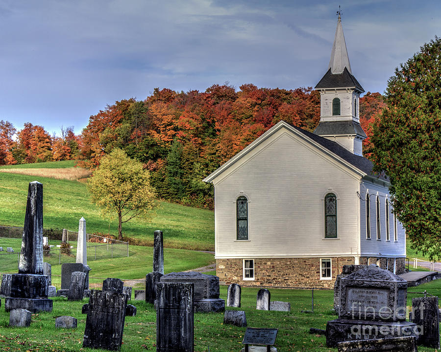 Welsh Road Church in Fall Photograph by Rod Best