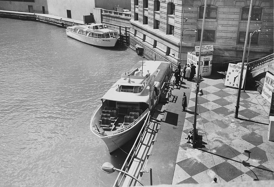 Wendella Boat Docked at Michigan Avenue - 1962 Photograph by Chicago and North Western Historical Society