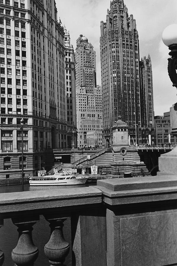 Wendella Boat Floats at Michigan Avenue Dock - 1962 Photograph by Chicago and North Western Historical Society
