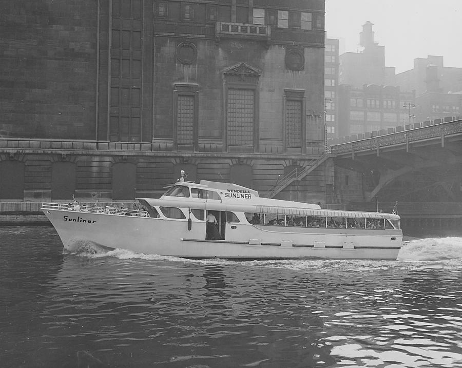 Wendella Sunliner Passes Through Chicago Photograph by Chicago and North Western Historical Society