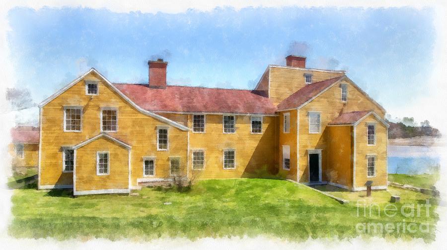 Wentworth Coolidge Mansion Watercolor Digital Art by Edward Fielding
