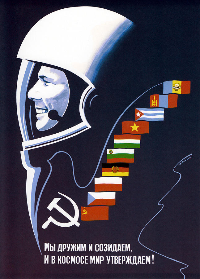 Space Painting - Were Making Space Peaceful Forever - Soviet Space by War Is Hell Store