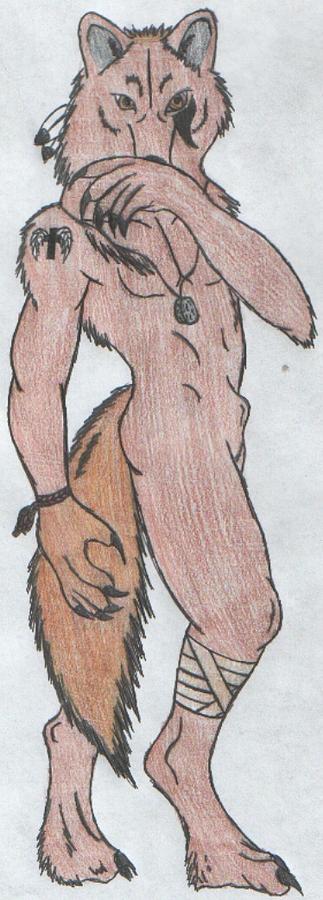 Werewolf Self version Drawing by Michael Devlaeminck