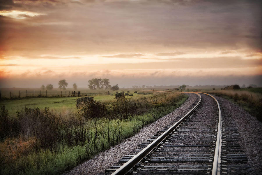 Summer Photograph - Wessington Railroad Tracks by Sissy Schneiderman