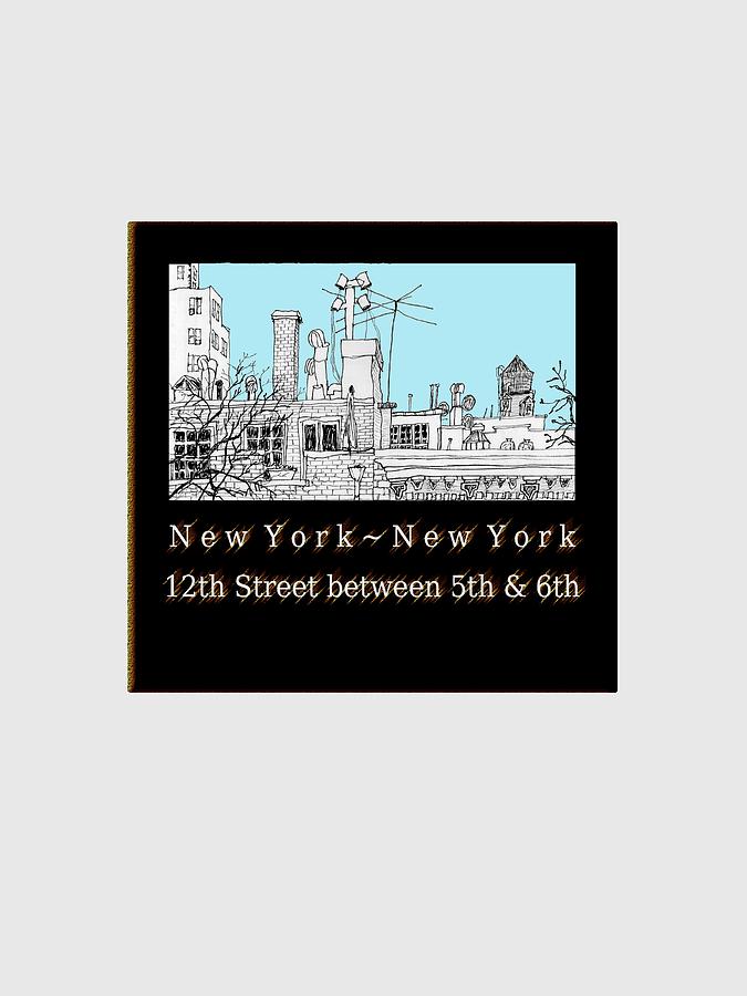 Manhattan Skyline Drawing - West 12th Street, New York City by James Lewis Hamilton