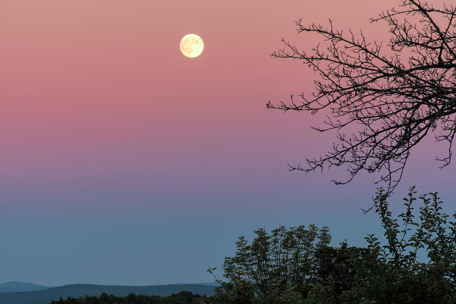 West Brattleboro Full Moon Photograph by Tom Singleton