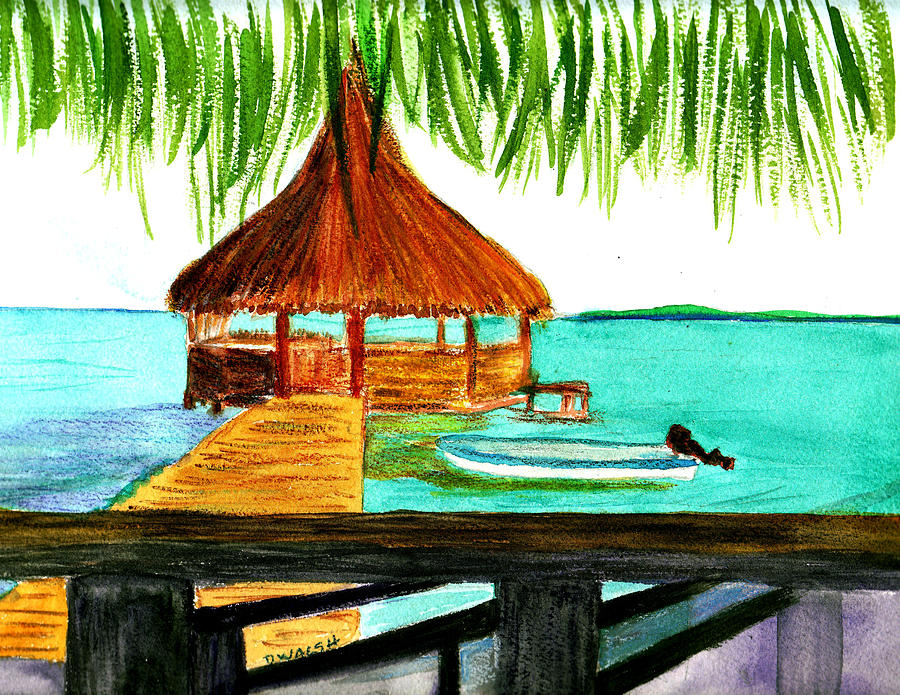 West End Roatan Painting by Donna Walsh