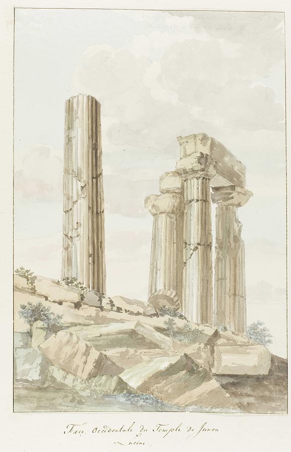 West Facade Of Temple Of Juno Lucina, Louis Ducros, 1778 Painting