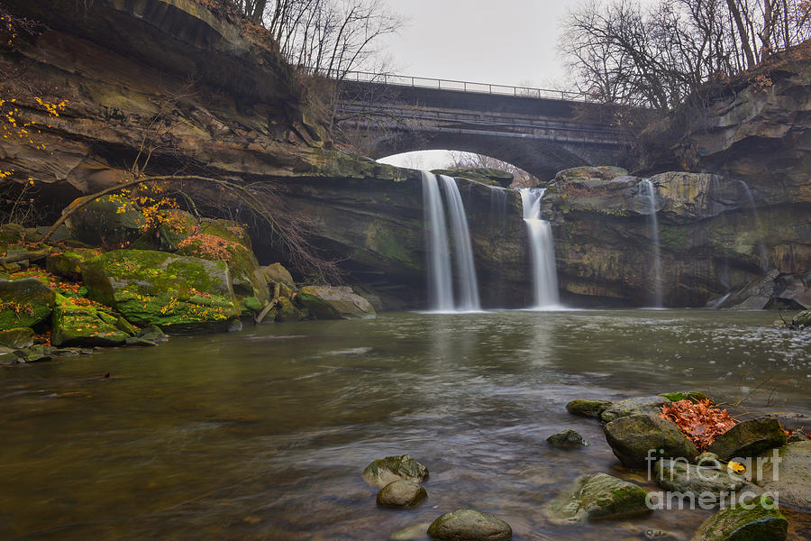 West Falls of the Black River Elyria, Ohio Photograph by Brian Mollenkopf