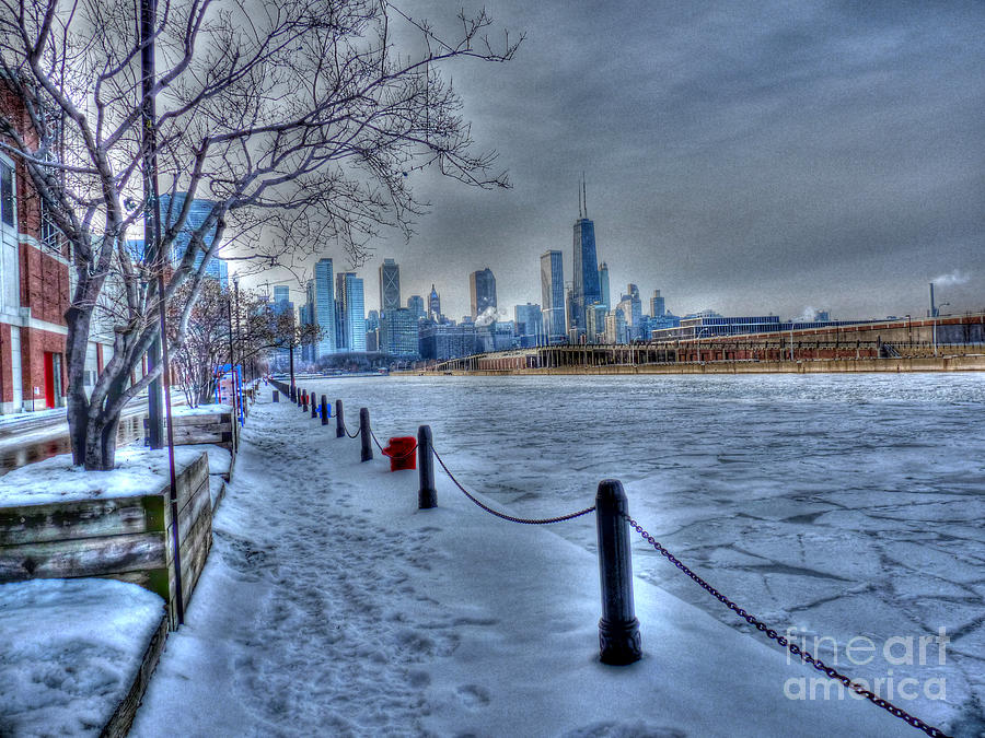 Winter Photograph - West from Navy Pier by David Bearden