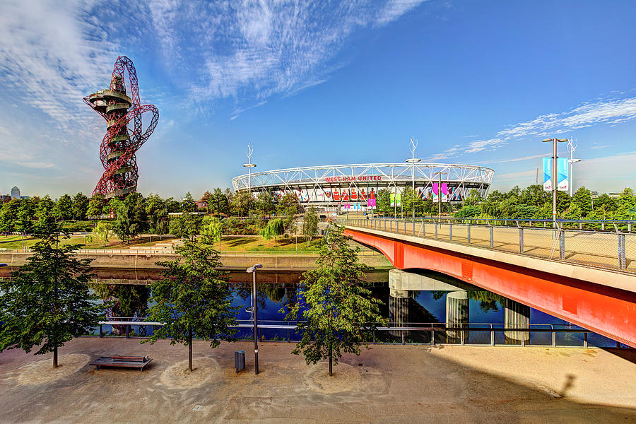 West Ham FC Stadium And The Arcelormittal Orbit  Photograph by David Pyatt