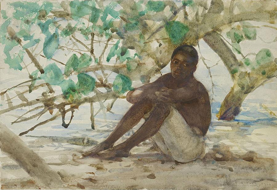 West Indian Boy  Painting by Henry Scott Tuke
