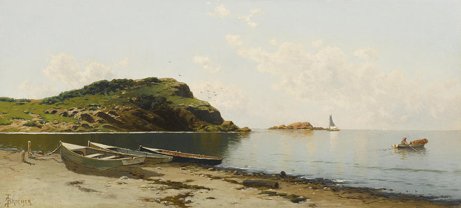 West Island. Seaconnett Point. Rhode Island. A Sunny day on the Coast Painting by Alfred Thompson Bricher