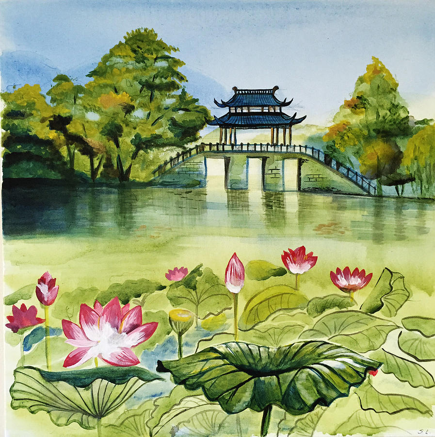 Landscape Painting - West Lake in Summer by Shan Lou