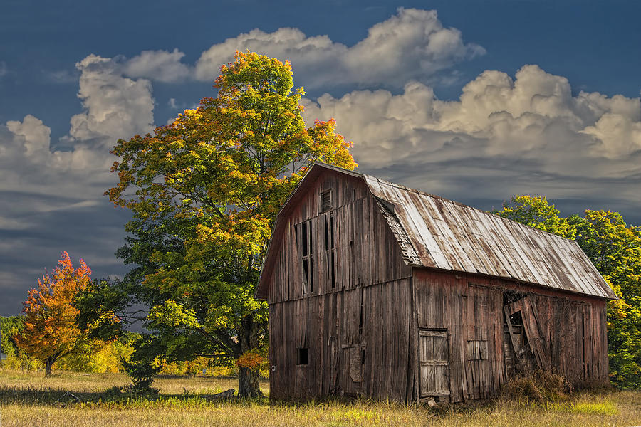 Fall Photograph - West Michigan Barn in Autumn by Randall Nyhof