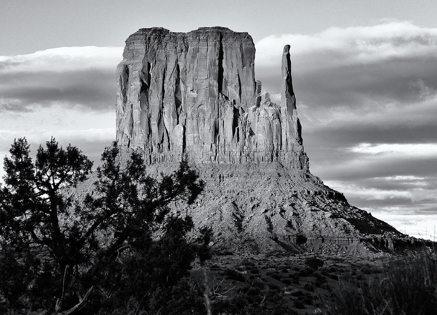 West Mitten Butte Black and White Photograph by Nicholas Blackwell