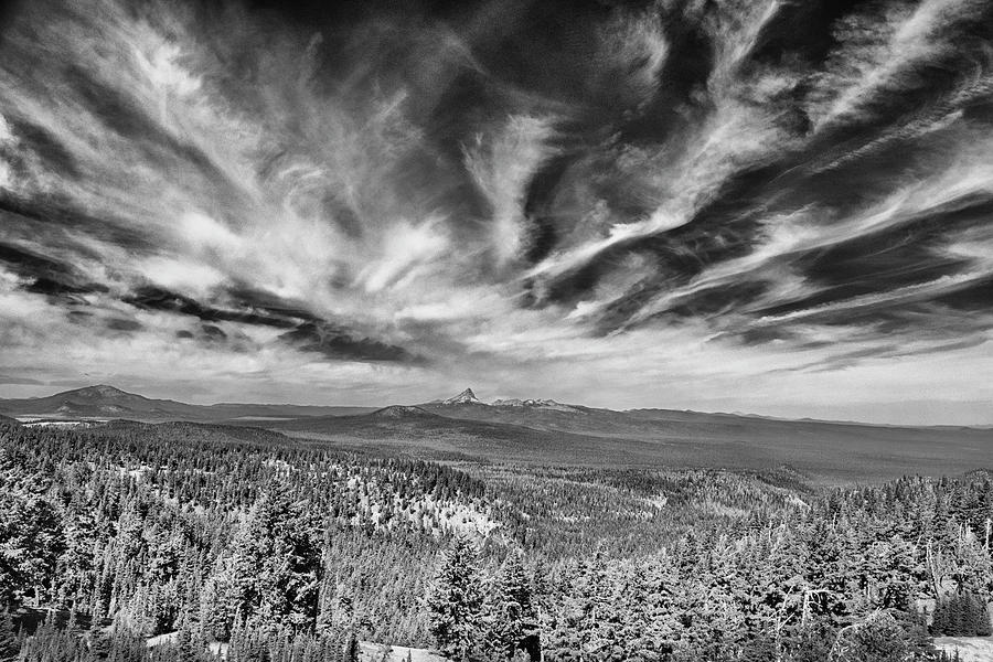 West Of Crater Lake B W Photograph by Frank Wilson
