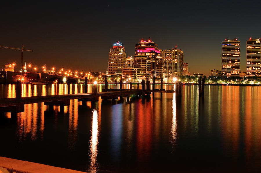 West Palm Beach At Night Photograph by Ken Figurski
