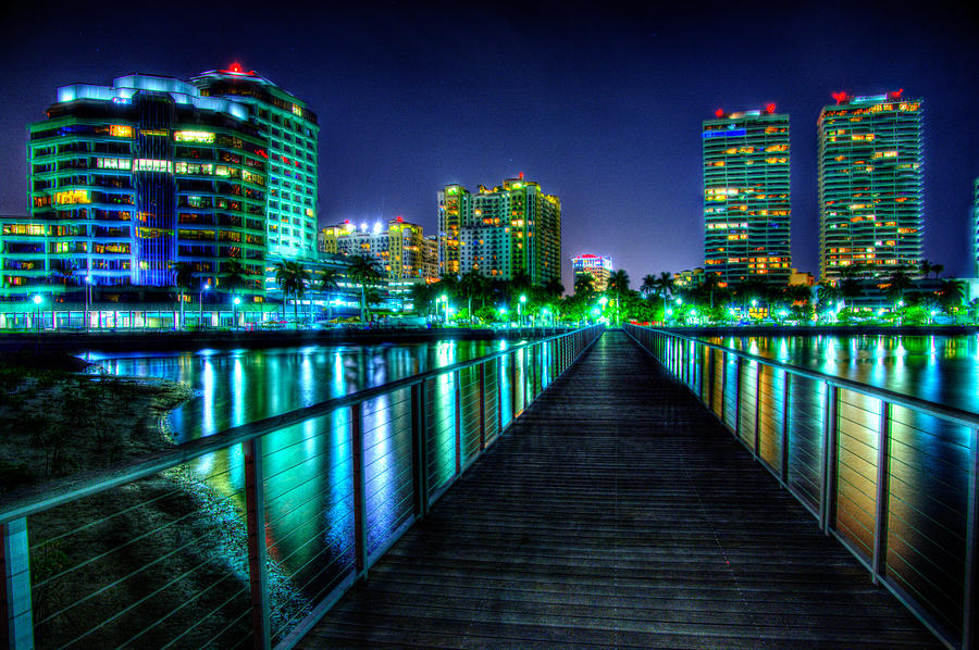 West Palm Beach by Night Photograph by Paul LeSage