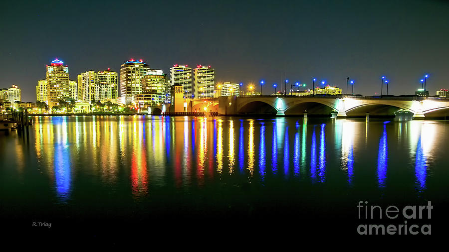 West Palm Beach Panoramic at Dusk Photograph by Rene Triay FineArt Photos