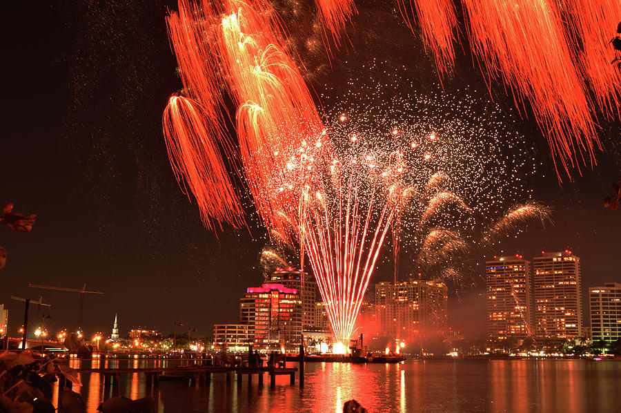 West Palm Beach Sunfest Fireworks Photograph by Ken Figurski Fine Art