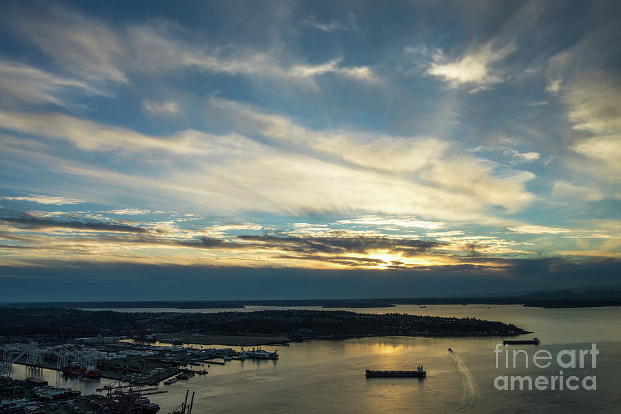 West Seattle Water Taxi at Sunset Photograph by Mike Reid