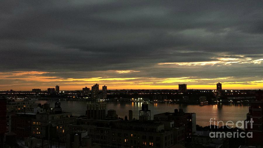Sunset Photograph - West Side at Sunset - Beauty of the Hudson by Miriam Danar
