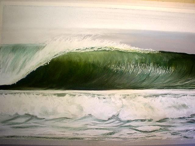 West Swell at Ventura Rivermouth Painting by Jeffrey Campbell
