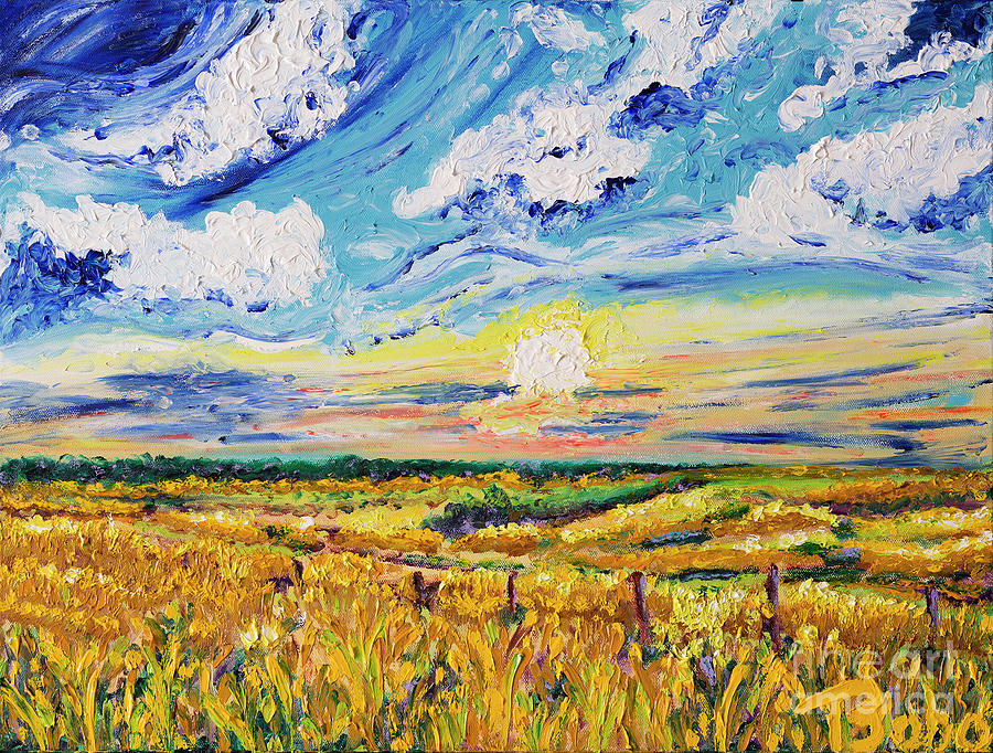 West Texas Sunset Painting by Tracie Bobo