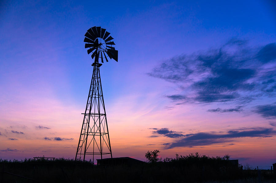 Sunset Photograph - West Texas Windmill by Brandon Green