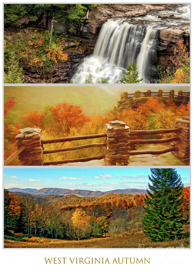 West Virginia Autumn Triptych Photograph by Kathleen K Parker