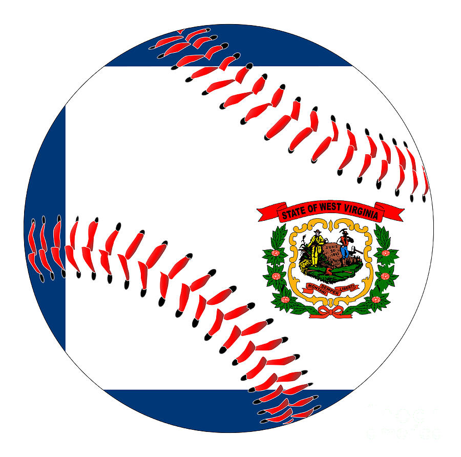 West Virginia Flag Baseball Digital Art