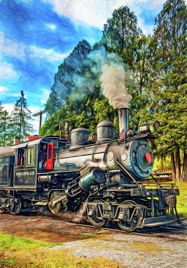 Transportation Photograph - West Virginia Steam Engine - Paint by Steve Harrington