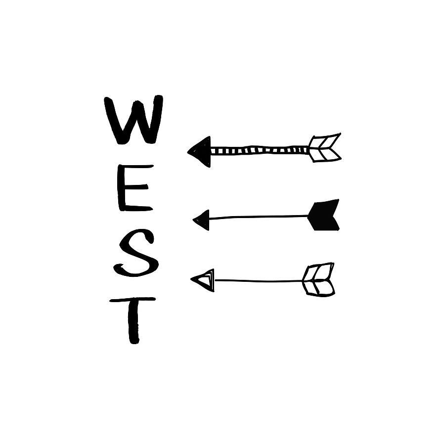 West With Arrows- Art by Linda Woods Digital Art by Linda Woods