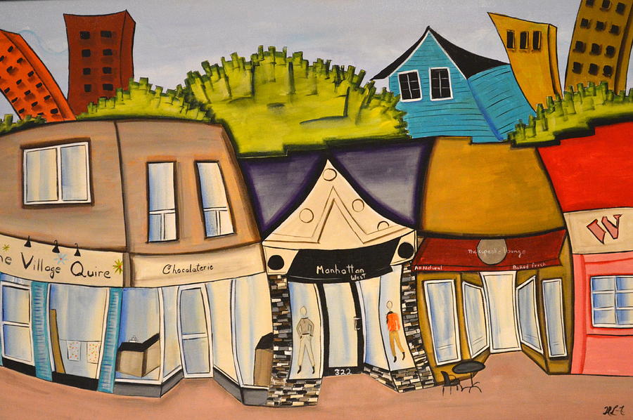 Westboro Shopping Painting by Heather Lovat-Fraser