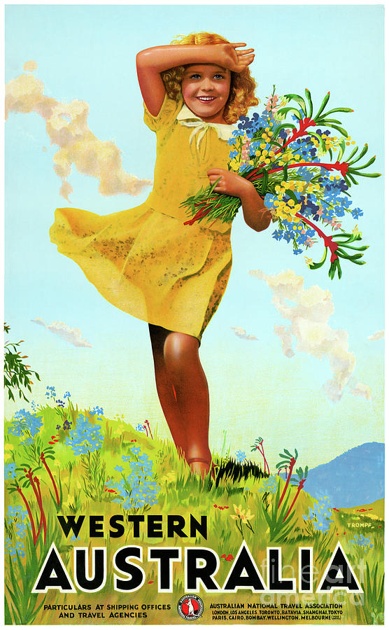 Flower Mixed Media - Western Australia Vintage Poster 1936 by Vintage Treasure