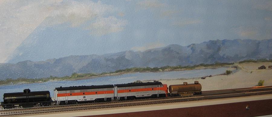Salton Sea Painting - Western Pacific At the Salton Sea by Maria Hunt