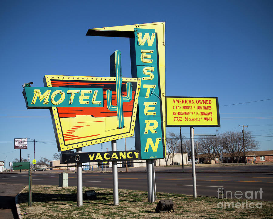 Vintage Photograph - Western Motel on Route 66 by Twenty Two North Photography