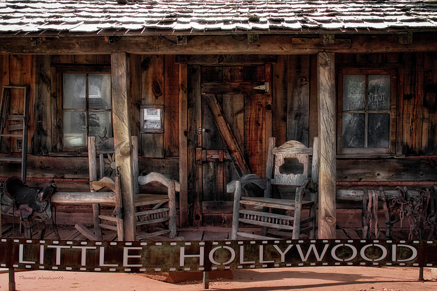 Western Movie Set Cabin Front Porch Little Hollywood Museum Signage Knab Utah Photograph by Thomas Woolworth